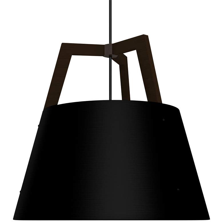 Image 2 Imber 24 inchW Dark Walnut with Matte Black LED Pendant Light