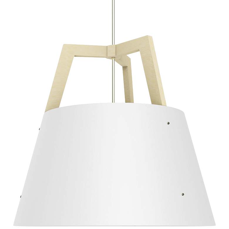 Image 2 Imber 24 inchW White Washed Oak w/ Gloss White LED Pendant Light