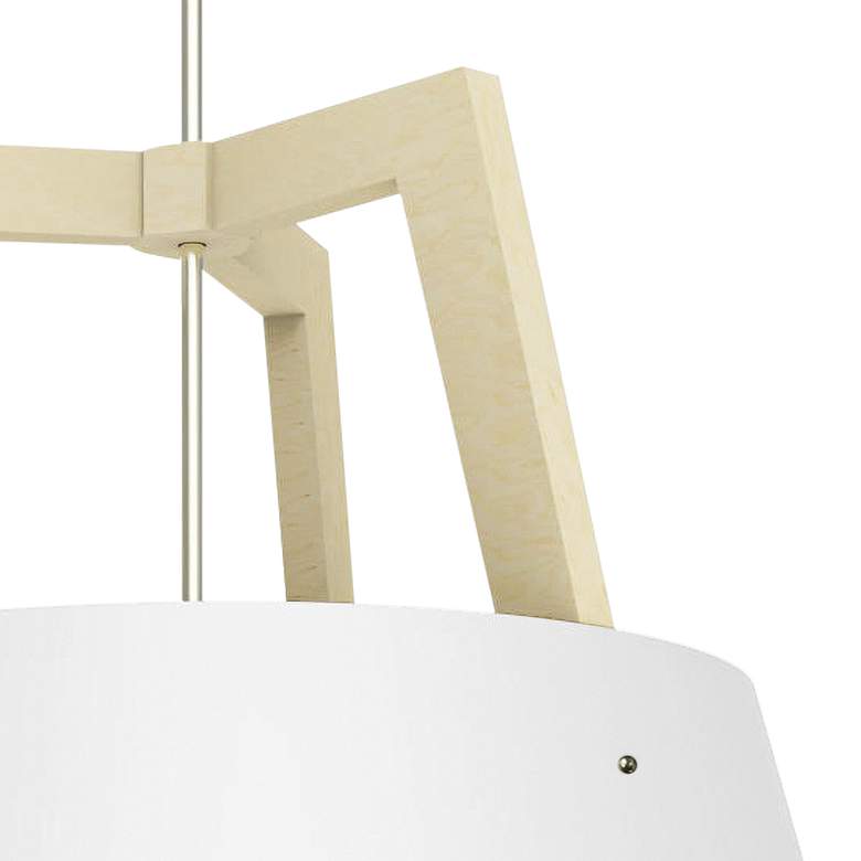Image 3 Imber 24"W White Washed Oak w/ Gloss White LED Pendant Light more views