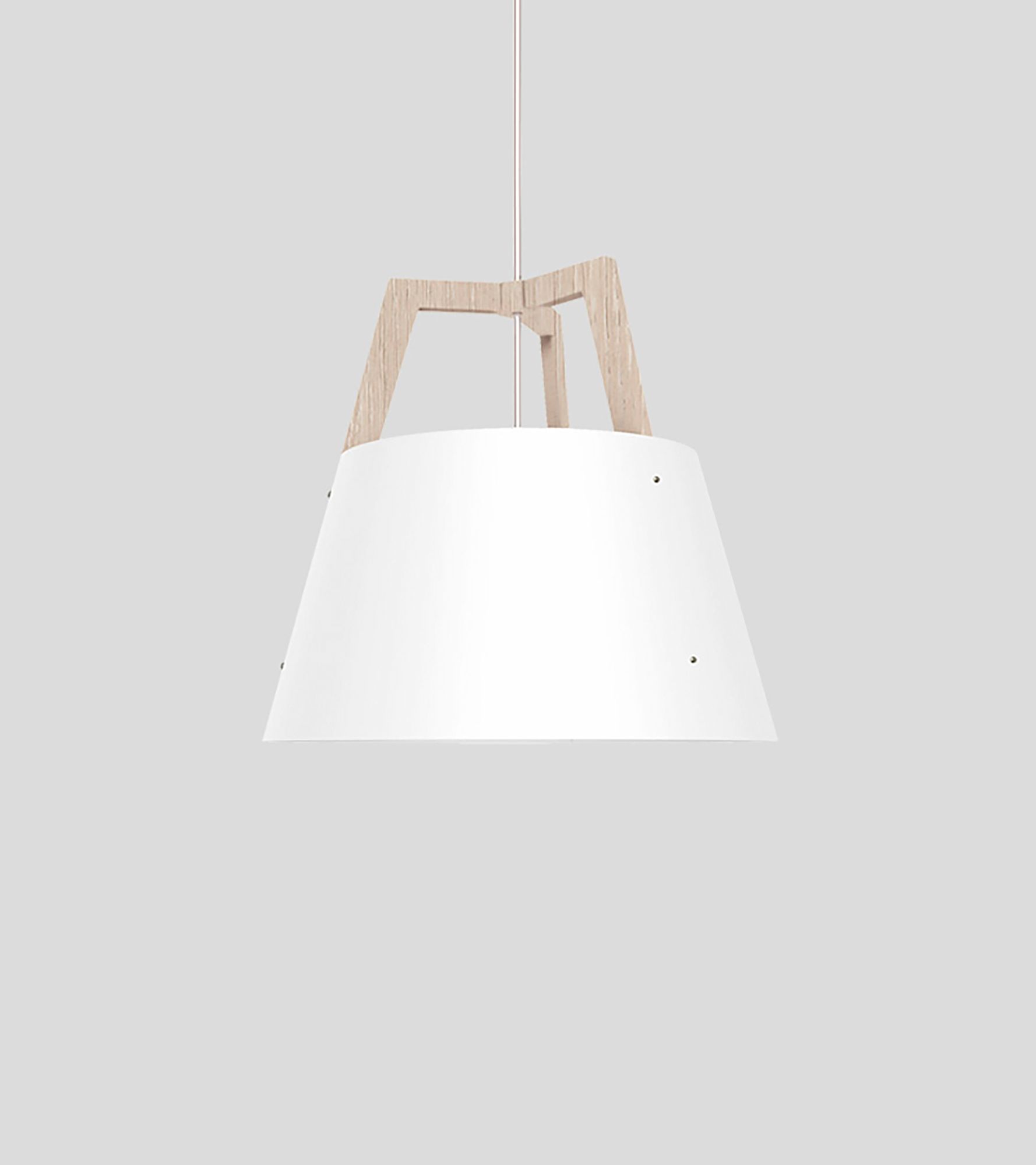 Image 2 Imber 24" White Oak Rigid Pendant w/ Gloss White Shade & Diffuser more views
