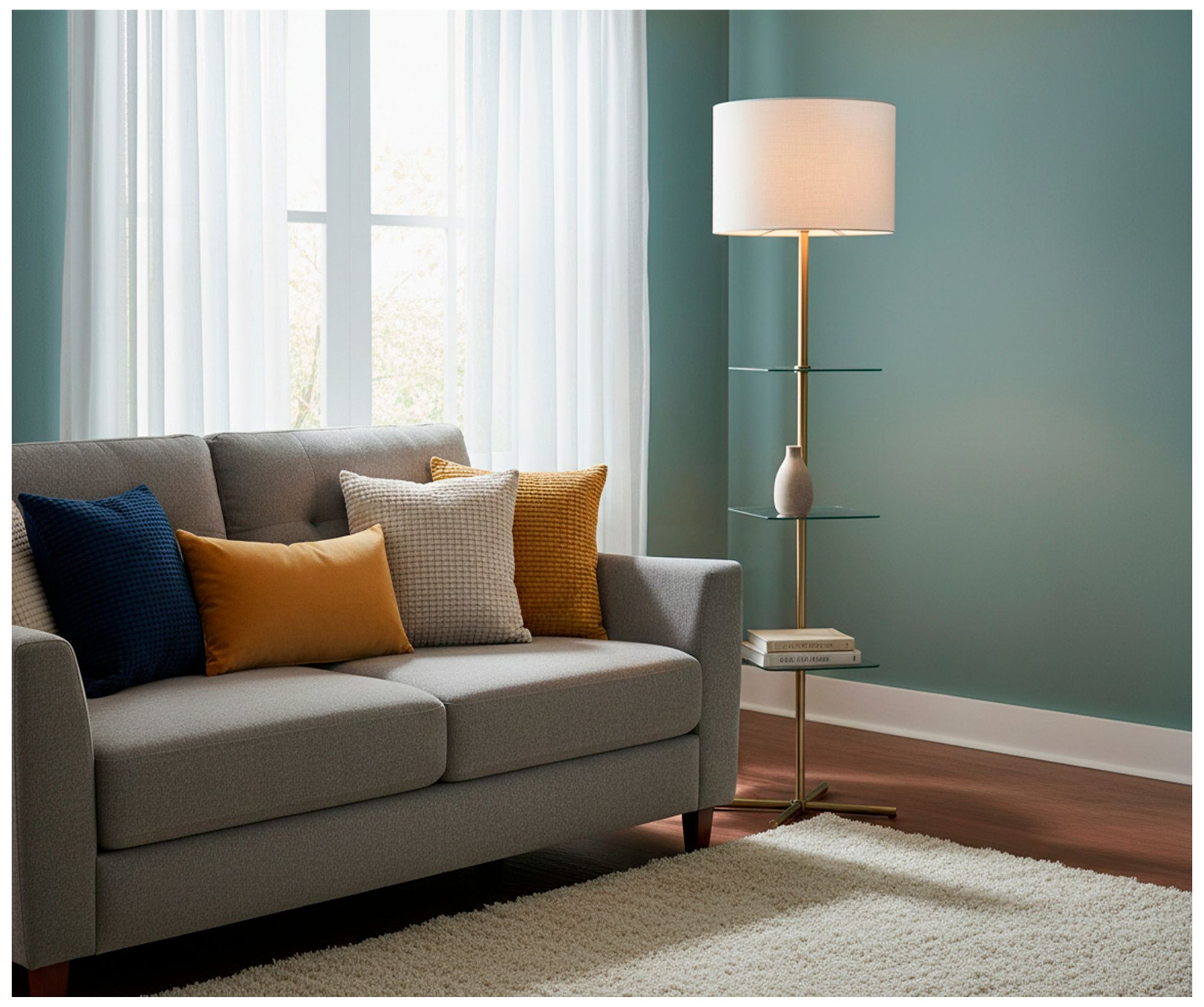 Image 2 Imogen Shelf Floor Lamp- Antique Brass more views