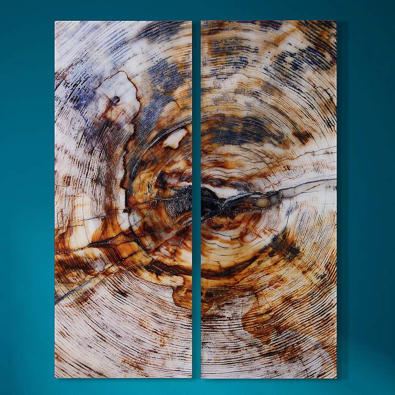 Image 2 Impact Abstract 63" High 2-Piece Tempered Glass Wall Art Set
