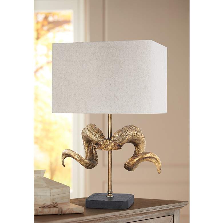 Image 1 Impact Gold and Black Rams Horn Table Lamp