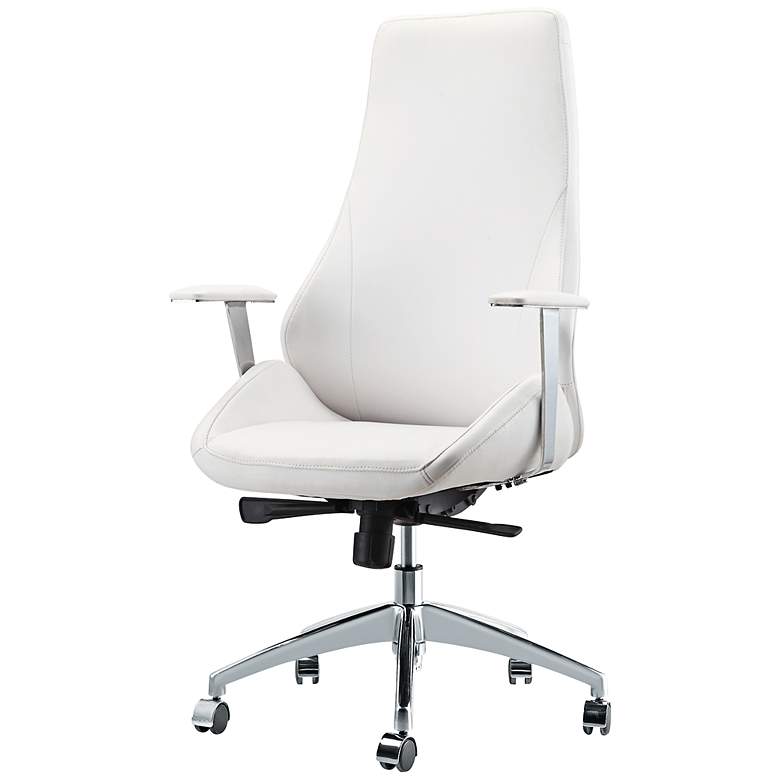 Image 1 Impacterra Canjun Ivory Faux Leather Office Chair