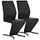 Impacterra Capani Black Faux Leather Side Chairs Set of 2