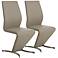 Impacterra Capani Champagne Faux Leather Side Chair Set of 2