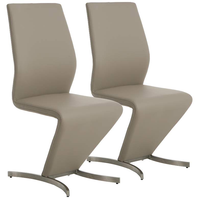 Image 1 Impacterra Capani Champagne Faux Leather Side Chair Set of 2