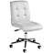Impacterra Hoquiam Ivory Adjustable Armless Office Chair