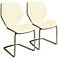 Impacterra Indiana Ivory Faux Leather Side Chair Set of 2