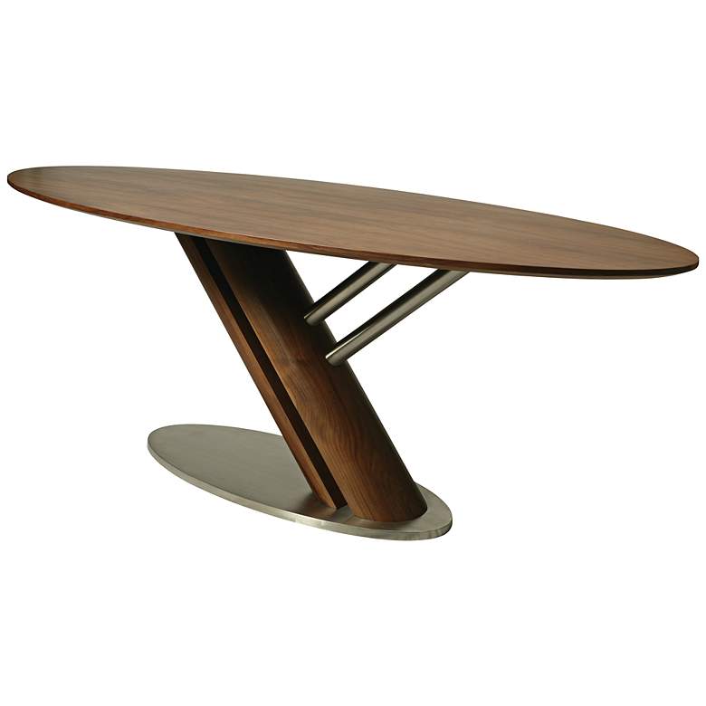 Image 1 Impacterra Indiana Steel and Walnut Oval Dining Table