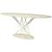 Impacterra Janette White Graphite Walnut Oval Dining Table