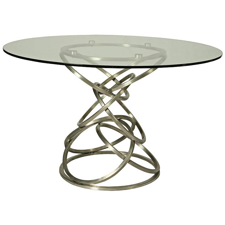 Image 1 Impacterra Roxanne Glass Top Round Dining Table
