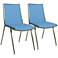 Impacterra Roxanne Light Blue Faux Leather Chair Set of 2