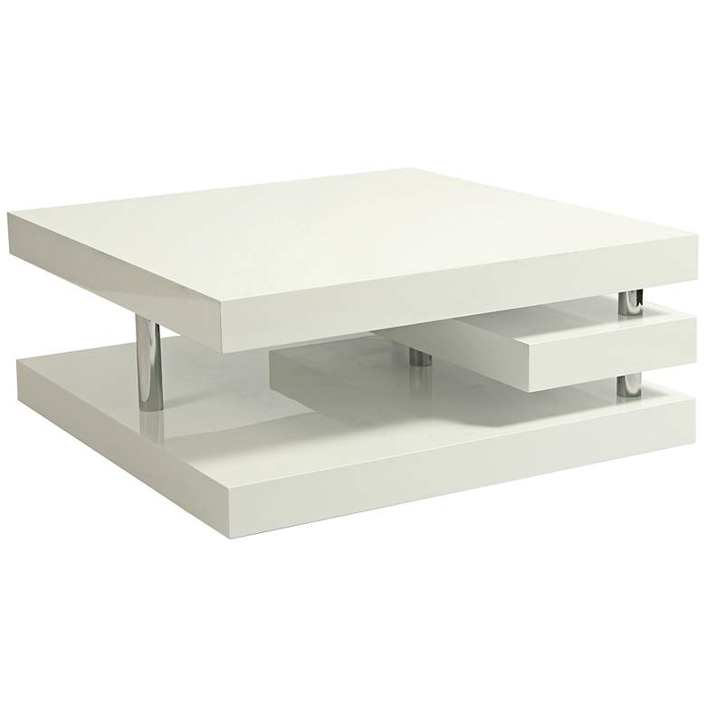 Image 1 Impacterra Viceroy Glossy White and Chrome Coffee Table