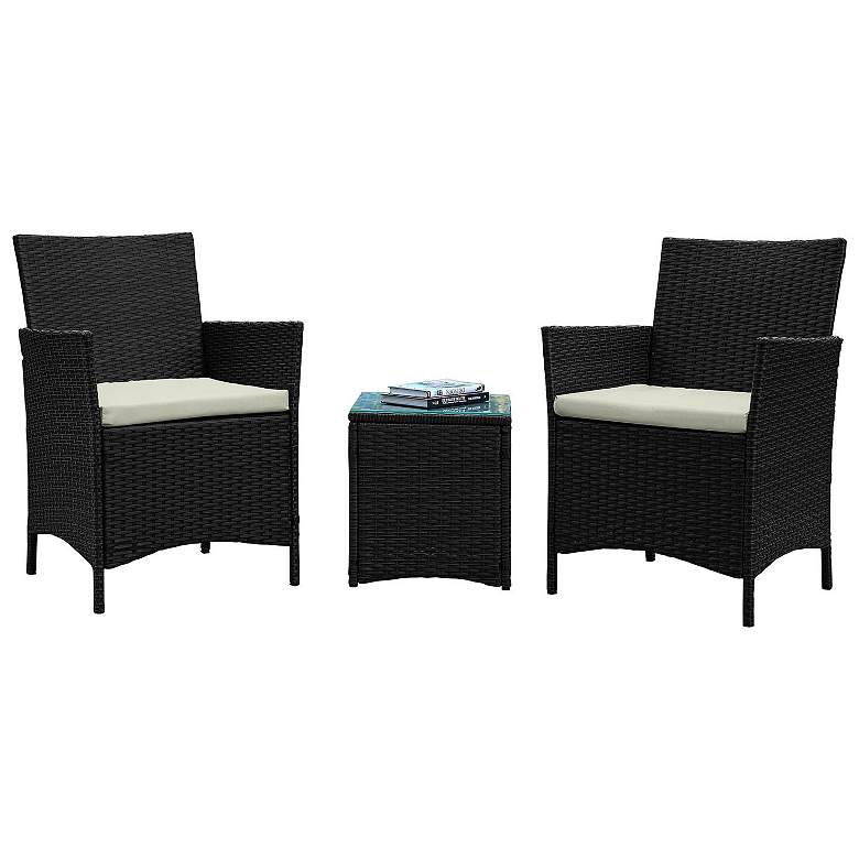 Image 1 Imperia Patio 2-Person Seating Group with End Table with Cream Cushions