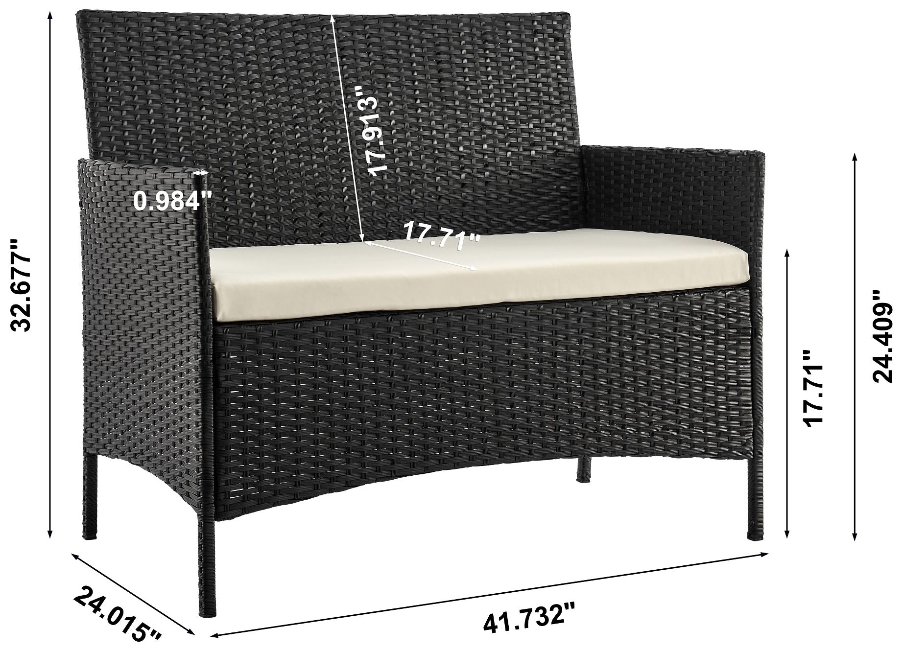 Image 3 Imperia Patio 4-Person Conversation Set with Coffee Table Cream Cushions more views