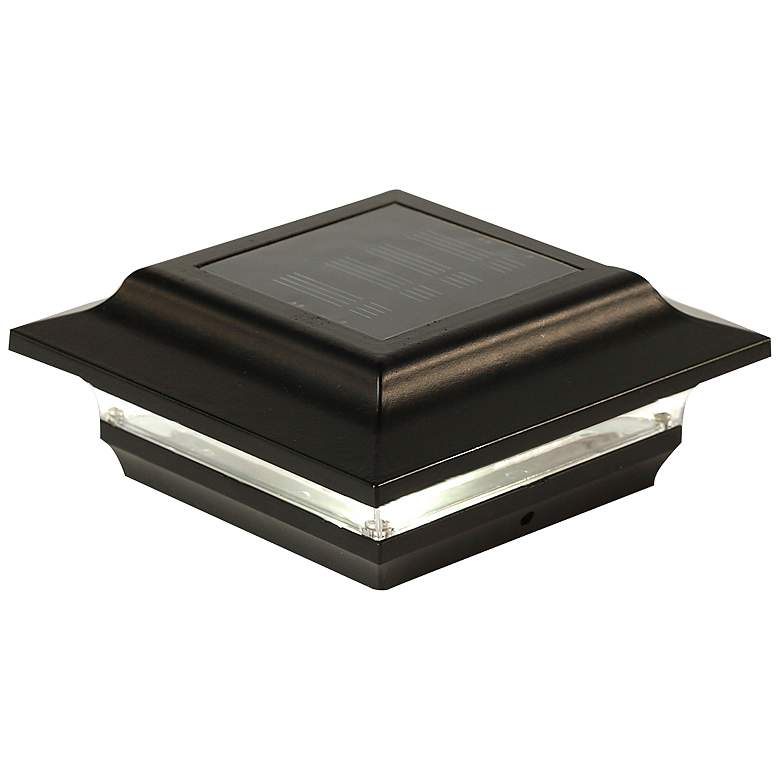 Image 1 Imperial 2 1/2" High Black Outdoor Solar LED Post Cap