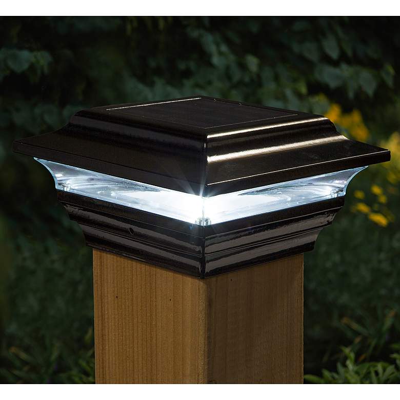 Image 2 Imperial 2 1/2" High Black Outdoor Solar LED Post Cap more views