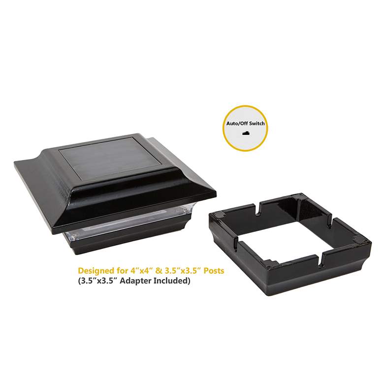 Image 5 Imperial 2 1/2" High Black Outdoor Solar LED Post Cap more views