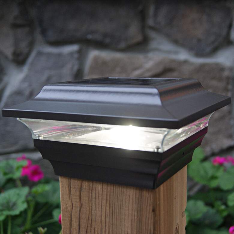 Image 1 Imperial 2 1/2" High Bronze Outdoor Solar LED Post Cap