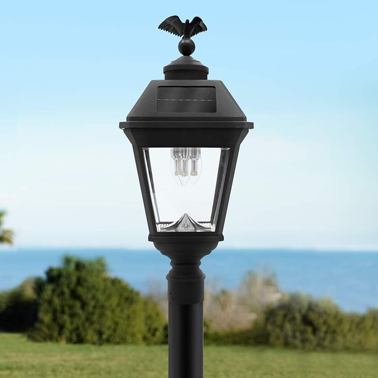 Image 1 Imperial 22 1/2 inch High Black Solar LED Outdoor Post Light