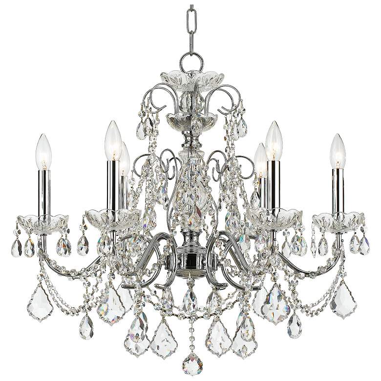 Image 1 Imperial 26"W Polished Chrome 6-Light Crystal Chandelier 