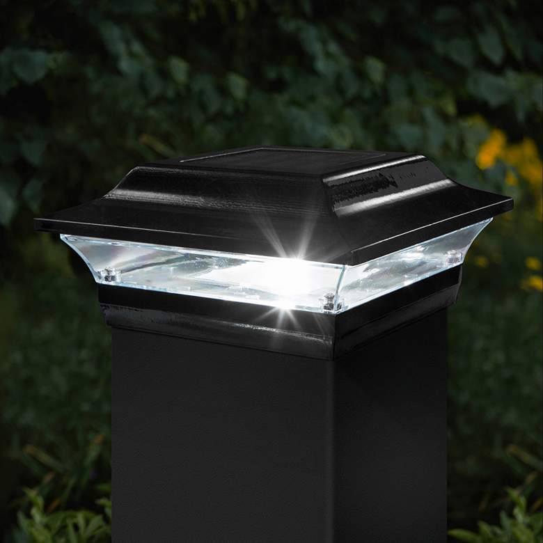Image 2 Imperial 3 1/4" High Black Outdoor Solar LED Post Cap more views