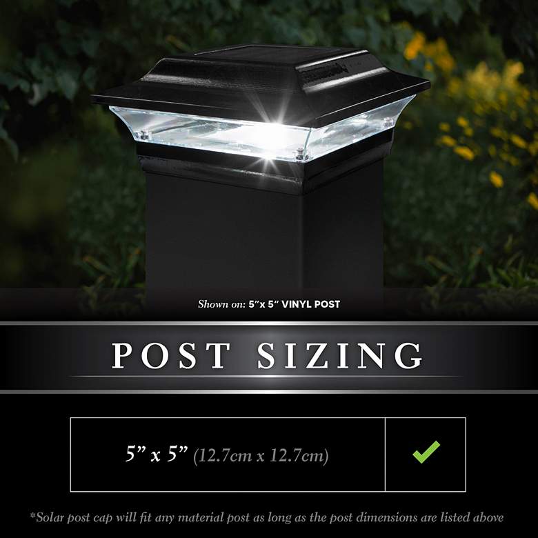 Image 3 Imperial 3 1/4" High Black Outdoor Solar LED Post Cap more views