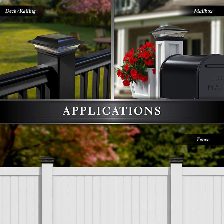 Image 5 Imperial 3 1/4" High Black Outdoor Solar LED Post Cap more views