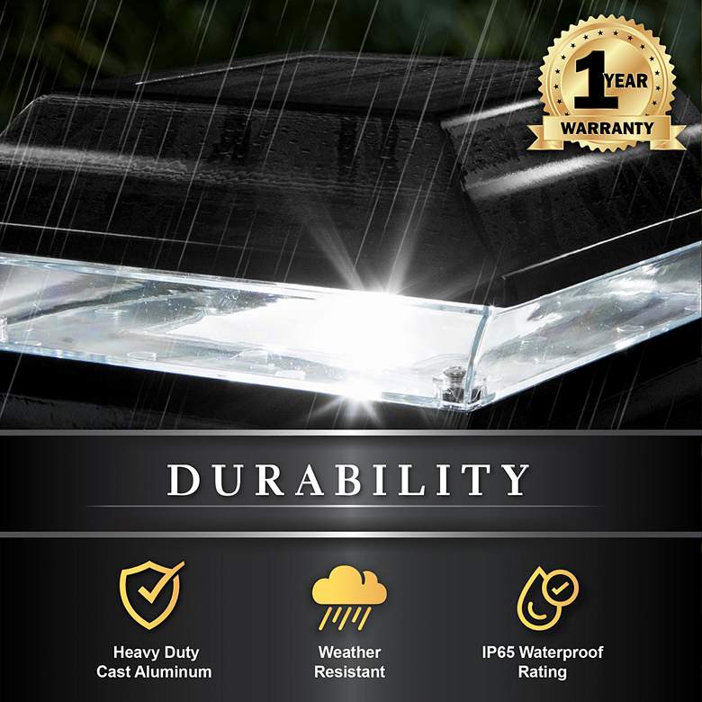 Image 6 Imperial 3 1/4" High Black Outdoor Solar LED Post Cap more views