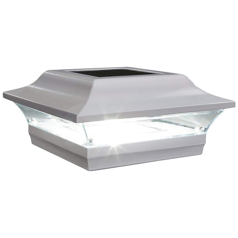 Image 2 Imperial 3 1/4" High White Outdoor Solar LED Post Cap