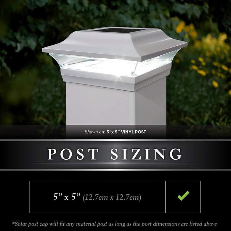Image 4 Imperial 3 1/4" High White Outdoor Solar LED Post Cap more views