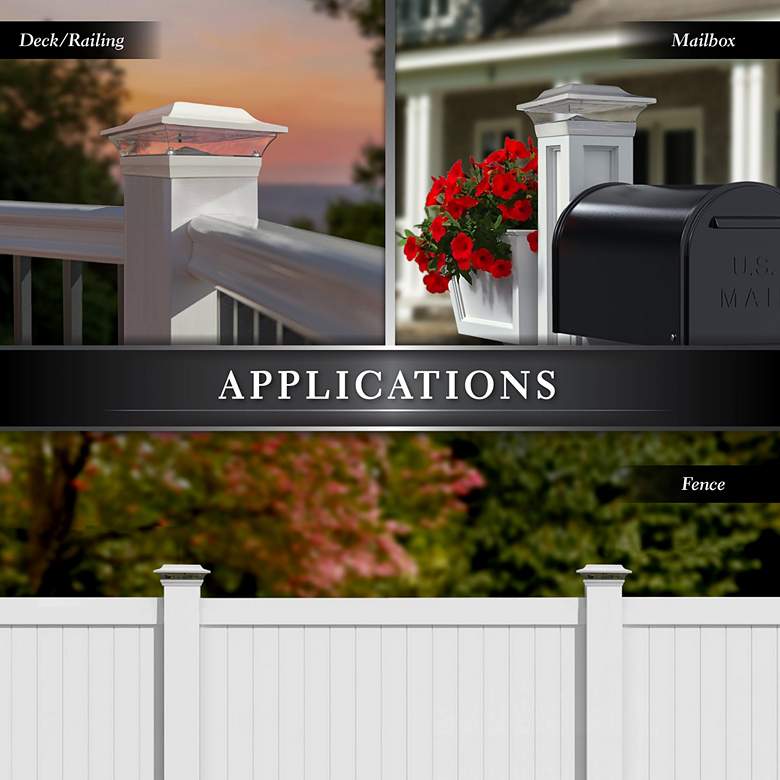 Image 6 Imperial 3 1/4" High White Outdoor Solar LED Post Cap more views