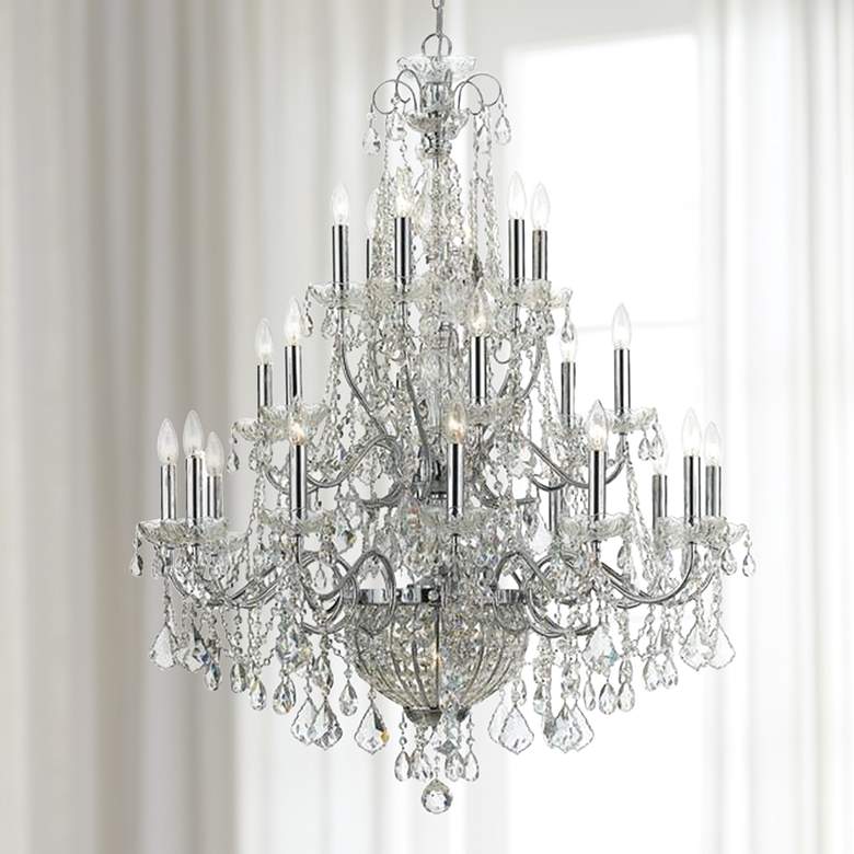 Image 1 Imperial 36 1/2 inchW 26-Light Chrome and Crystal Chandelier