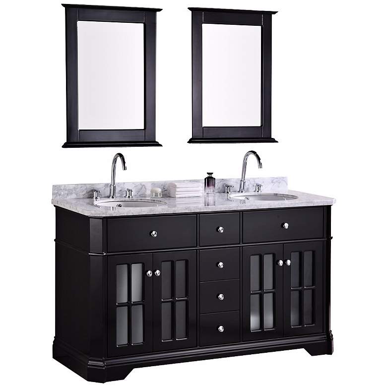 Image 1 Imperial 60 inch Black Double Sink Vanity Set