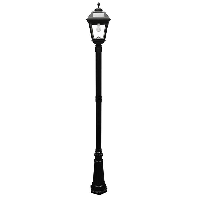 Image 1 Imperial Acorn Black 97 inchH LED Solar Light with Lamp Post
