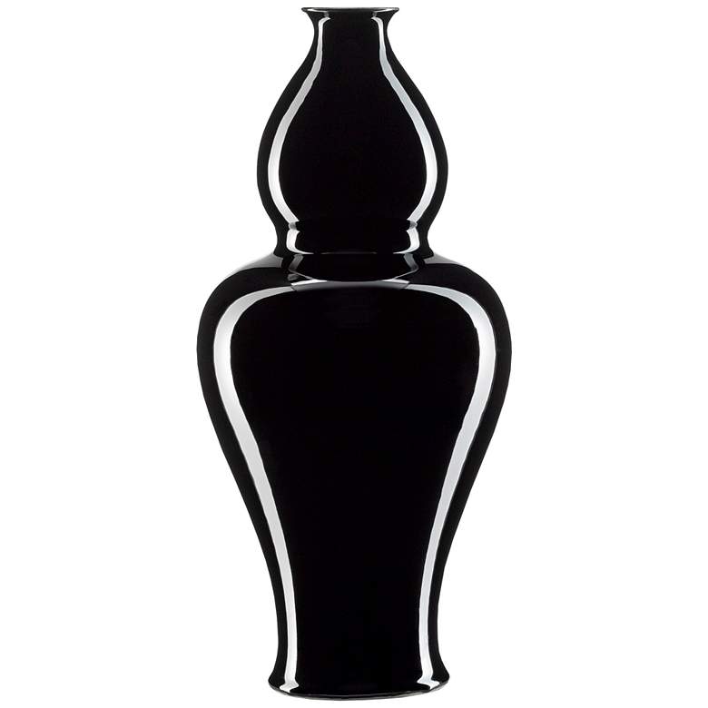 Image 1 Imperial Black 16 3/4" High Elongated Double Gourd Vase