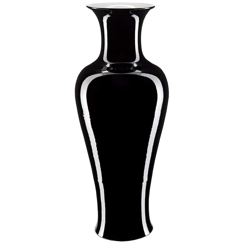 Image 1 Imperial Black 38" High Olpe Porcelain Decorative Vase