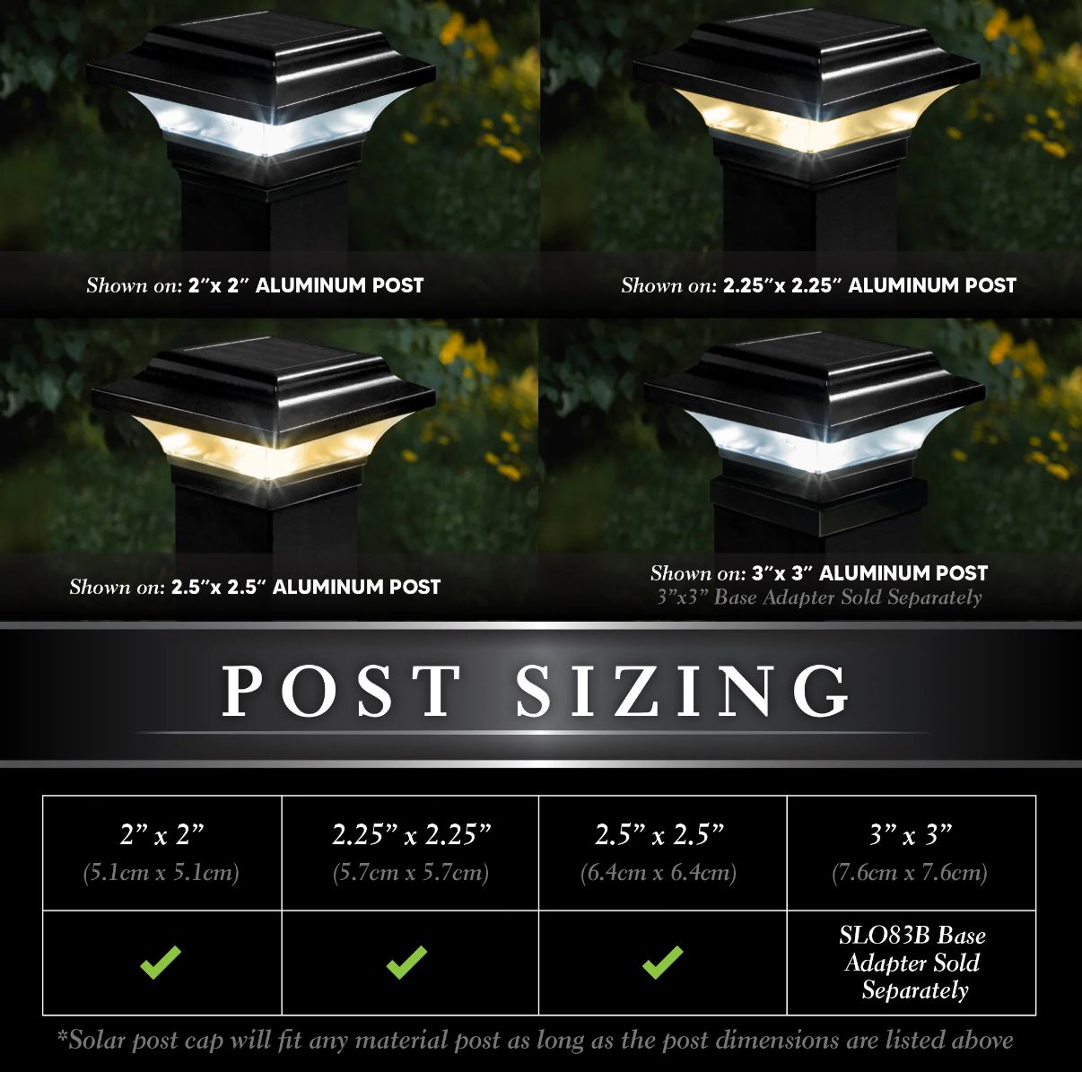 Image 3 Imperial Black Solar Powered LED Outdoor Post Cap more views