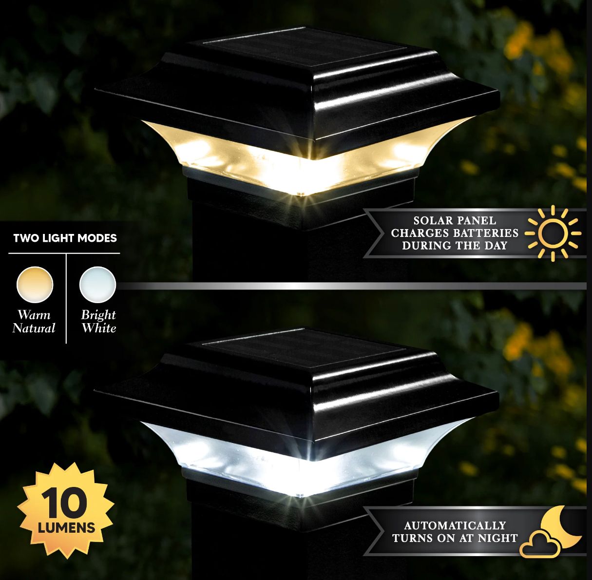 Image 4 Imperial Black Solar Powered LED Outdoor Post Cap more views