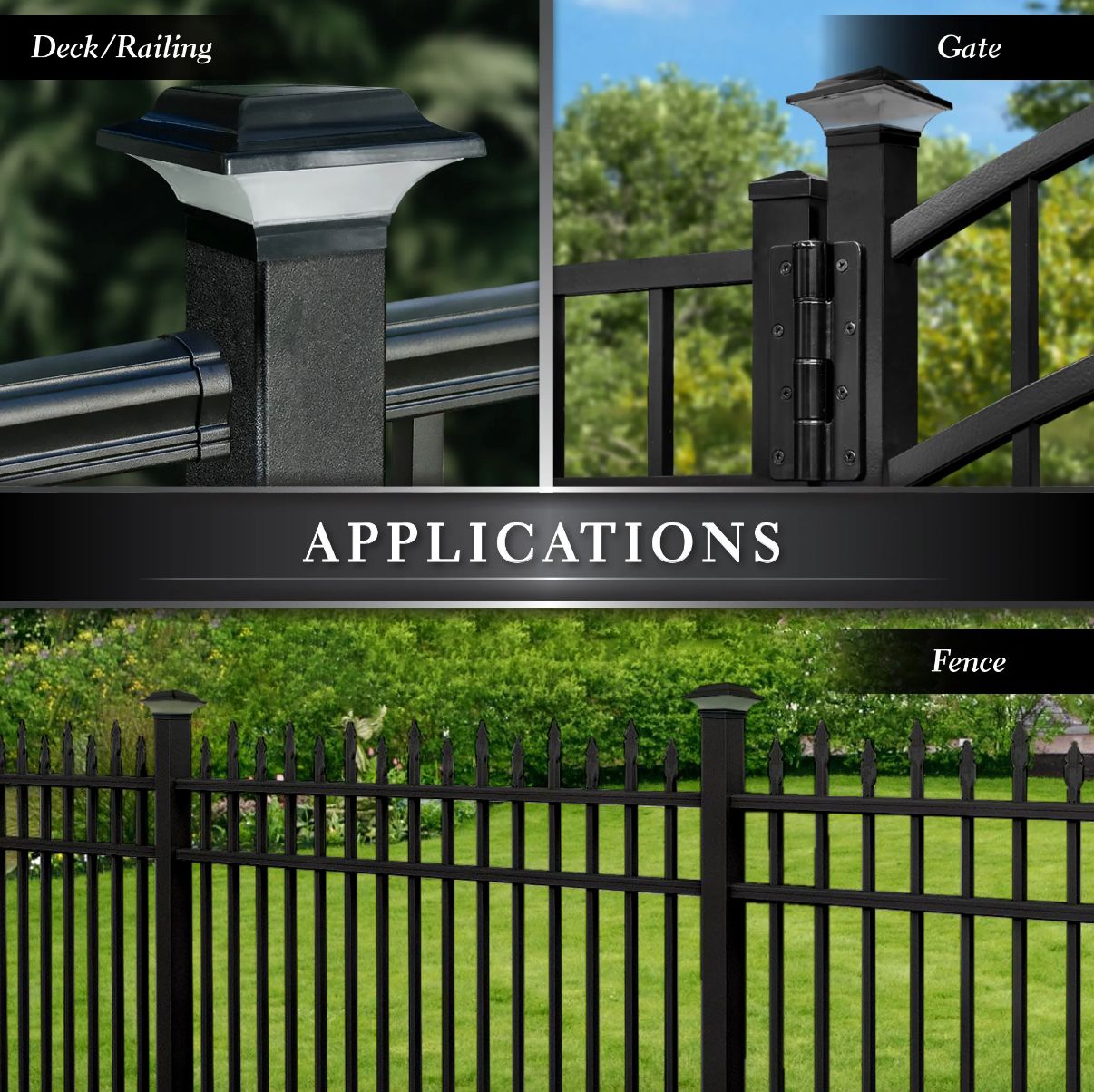 Image 5 Imperial Black Solar Powered LED Outdoor Post Cap more views