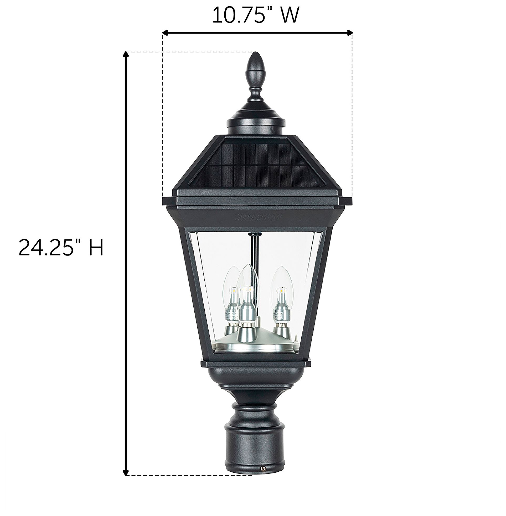Imperial Bulb 24 1/4"H Black LED 3-Light Outdoor Post Light
