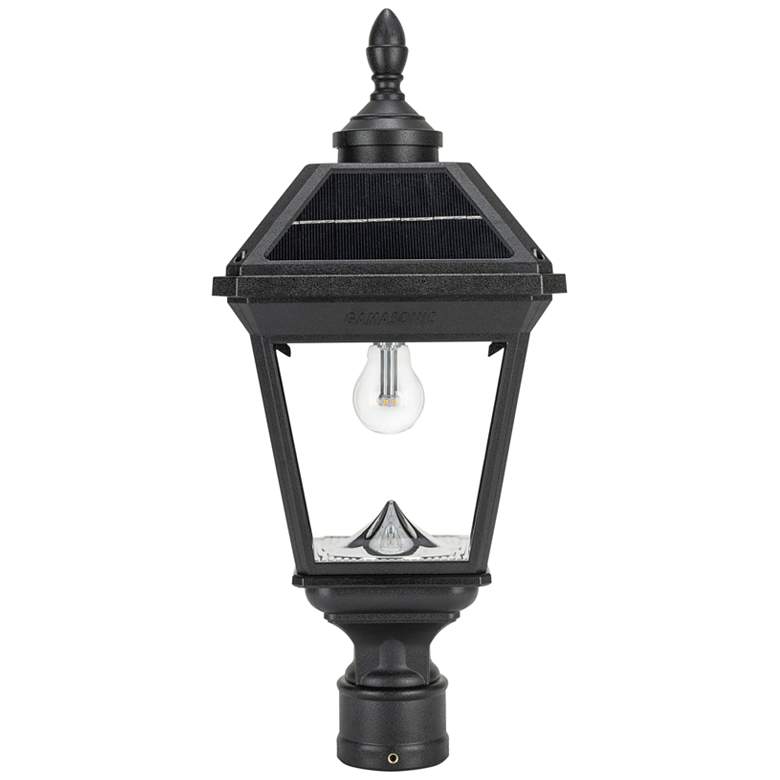 Image 1 Imperial Bulb II 25 3/4"H Black LED Outdoor Solar Post Light