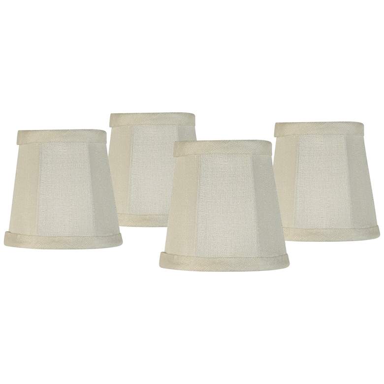 Image 1 Imperial Collection Creme Fabric Lamp Shades 3x4x4 (Clip-On) Set of 4