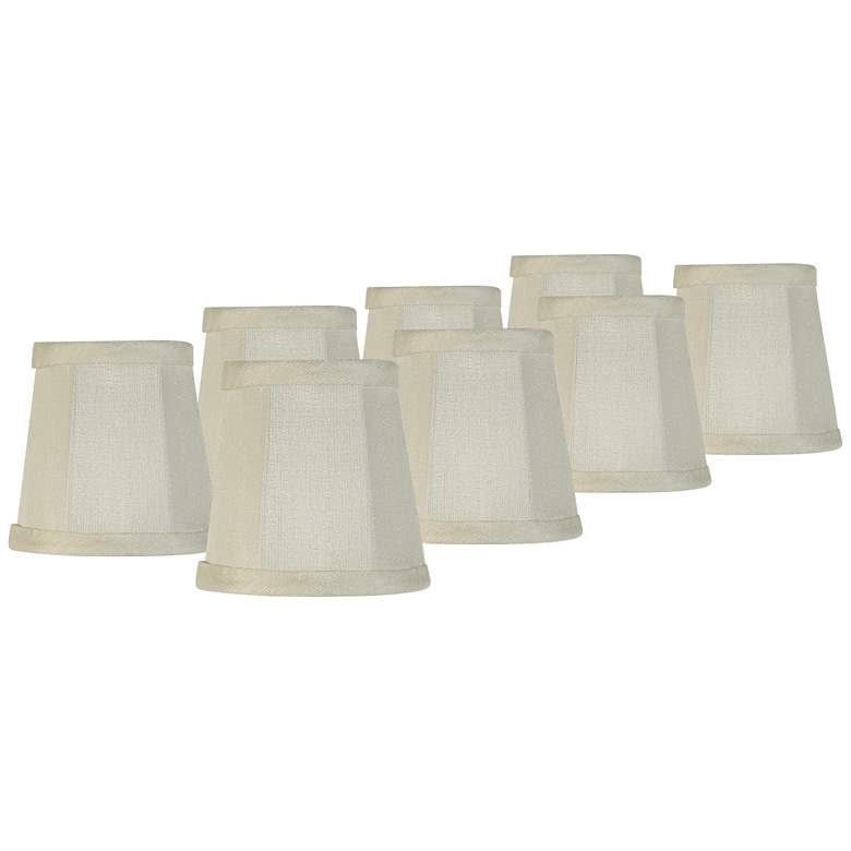 Image 1 Imperial Collection Creme Fabric Lamp Shades 3x4x4 (Clip-On) Set of 8