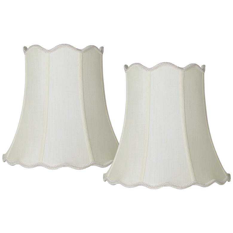 Image 1 Imperial Creme Scallop Bell Lamp Shade 10x16x15 (Spider) Set of 2
