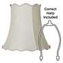 Imperial Creme Scallop Bell Lamp Shade 10x16x15 (Spider) Set of 2