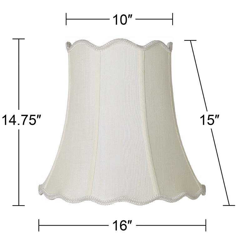 Image 6 Imperial Creme Scallop Bell Lamp Shade 10x16x15 (Spider) Set of 2 more views