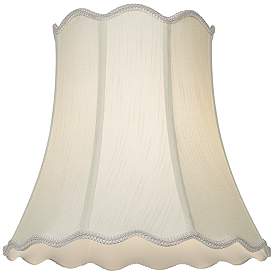 Image3 of Imperial Creme Scallop Bell Lamp Shade 10x16x15 (Spider) more views