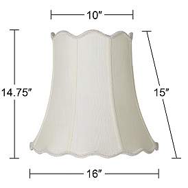 Image5 of Imperial Creme Scallop Bell Lamp Shade 10x16x15 (Spider) more views